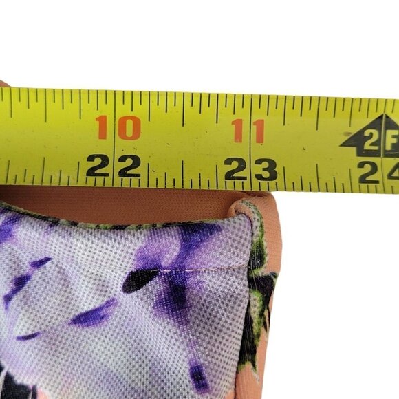 ASOS Midi Dress Size 20 Floral Sleeveless V Neck Back Pullover Lined Kick Pleat - Picture 11 of 12